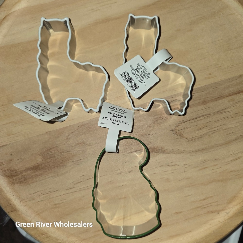 Threshold Gnome and Llama Cookie Cutter Set 3 Piece Metal Baking Fun